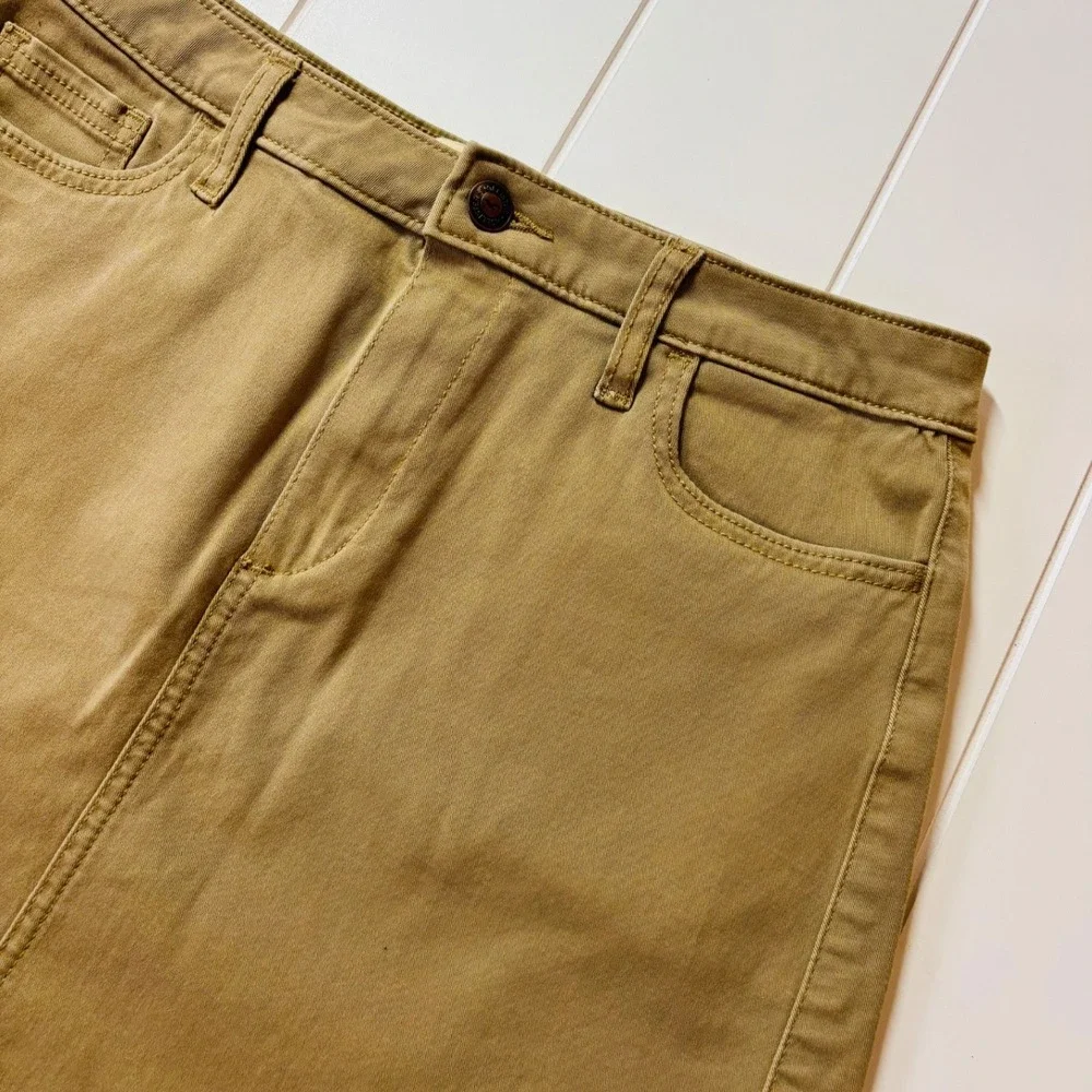 Vintage Y2K Hollister Khaki Stretch Mini Skirt Academia Neutral Size 3